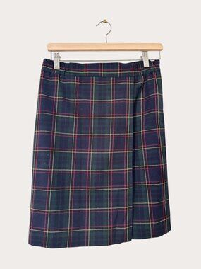 Janice de Young Collection Italy Vintage Overlap Skirt Size 12 Multi‑Color 20″